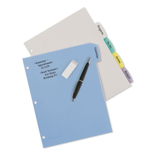 Avery Write And Erase Big Tab Durable Plastic Dividers 3-hole Punched 5-tab 11 X 8.5 Assorted 1 Set - School Supplies - Avery®