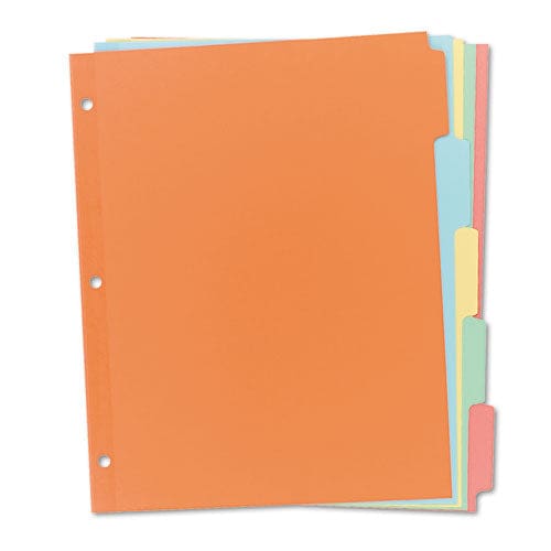 Avery Write And Erase Plain-tab Paper Dividers 5-tab 11 X 8.5 Multicolor 36 Sets - School Supplies - Avery®