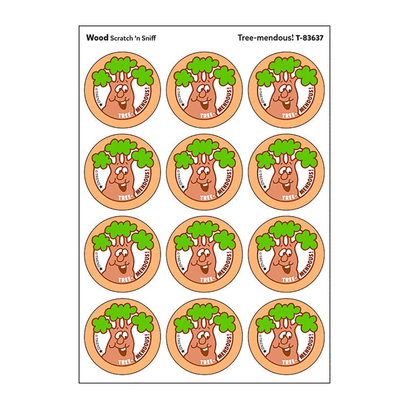 Stinky Stickers Tree-Mendous Wood Scent (Pack of 12)