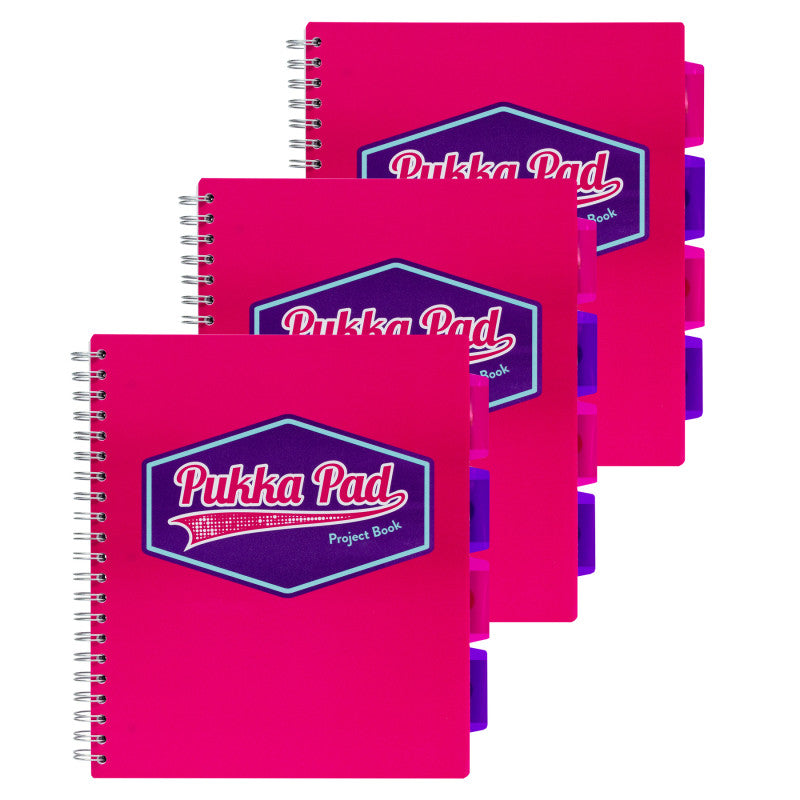Pukka Pad Project Book Pink 3Ct Vision Letter Size