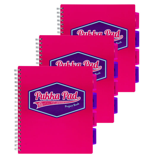 Pukka Pad Project Book Pink 3Ct Vision Letter Size