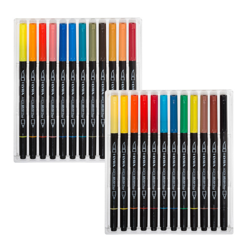 24 Colors Aqua Brush Duo Art Marker