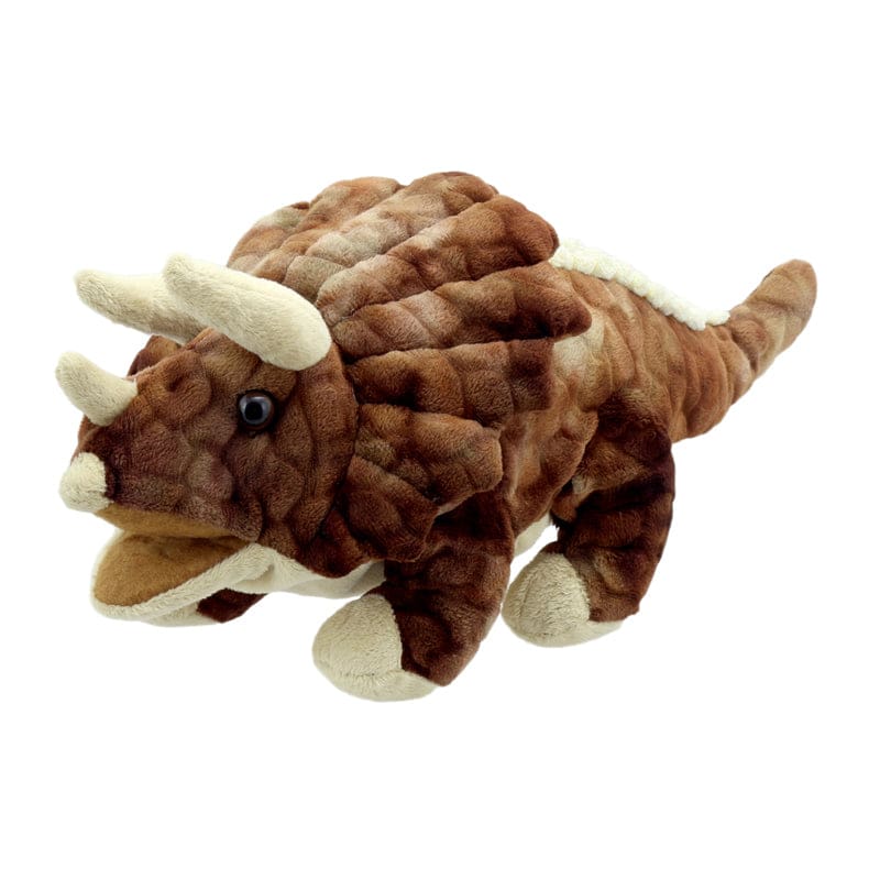 Baby Dinos Puppets Triceratops Brwn (Pack of 2) - Puppets & Puppet Theaters - The Puppet Company