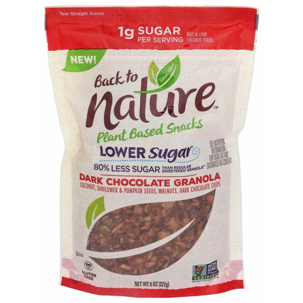 BACK TO NATURE Grocery > Snacks BACK TO NATURE: Lower Sugar Dark Chocolate Granola, 8 oz