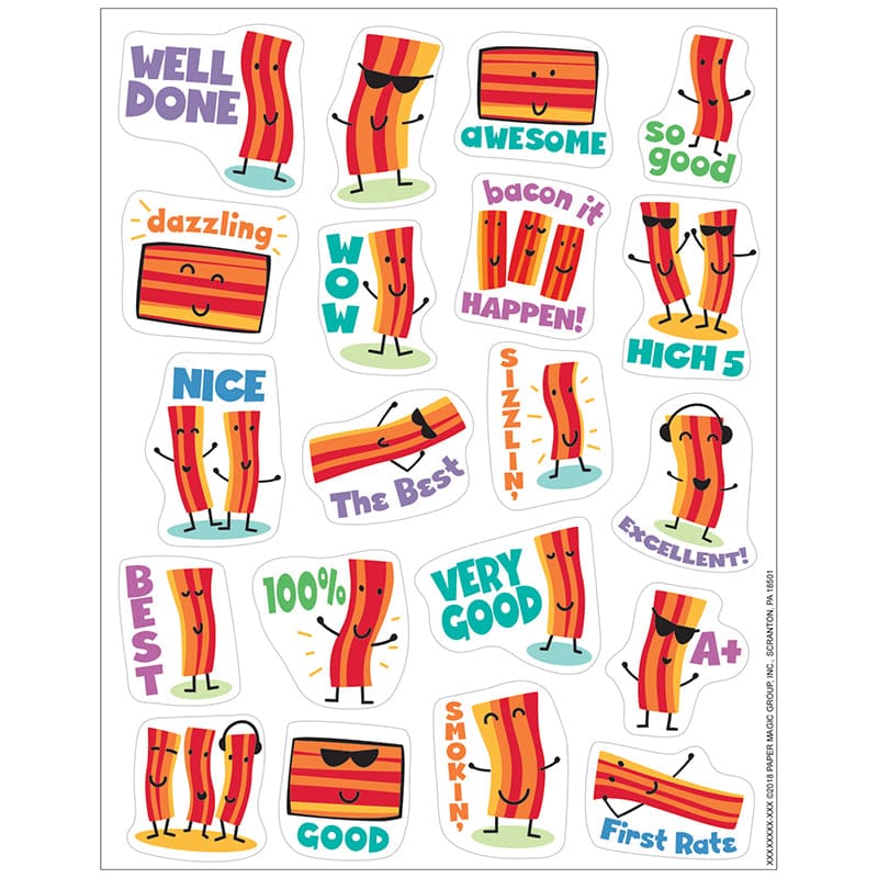 Bacon Stickers Scented (Pack of 12) - Stickers - Eureka