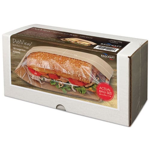Bagcraft Dubl View Sandwich Bags 2.35 Mil 9.5 X 2.75 Natural Brown 500/carton - Food Service - Bagcraft