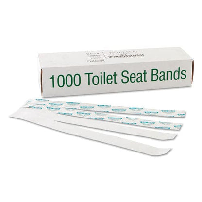 Bagcraft Sani/shield Printed Toilet Seat Band 16 X 1.5 Deep Blue/white 1,000/carton - Janitorial & Sanitation - Bagcraft