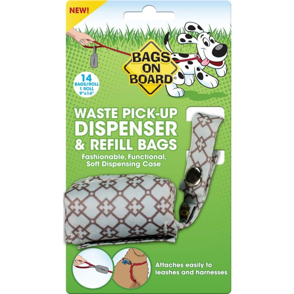 Bags on Board Fashion Waste Pick-up Bag Dispenser Blue 14 Bags 9 in x 14 in - Pet Supplies - Bags on Board
