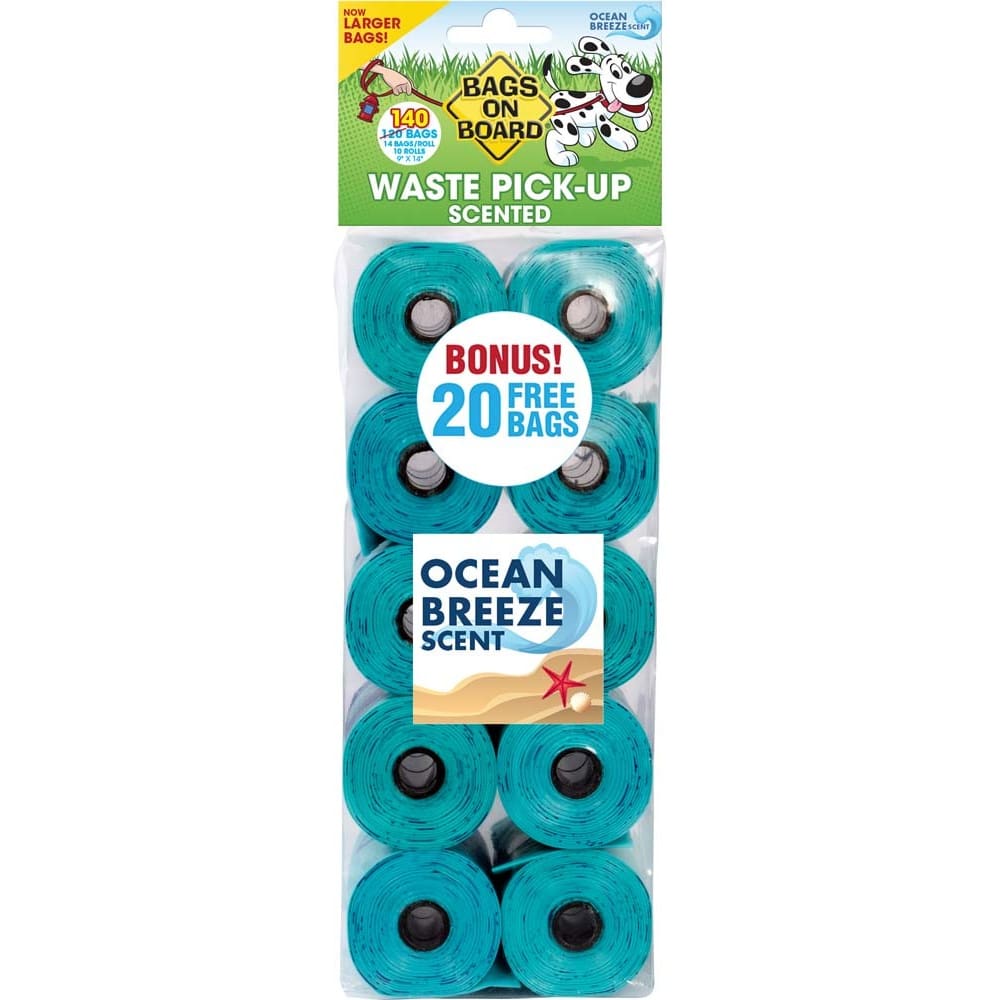 Bags on Board Waste Pick-up Scented Bags Refill Blue 140 Count - Pet Supplies - Bags on Board
