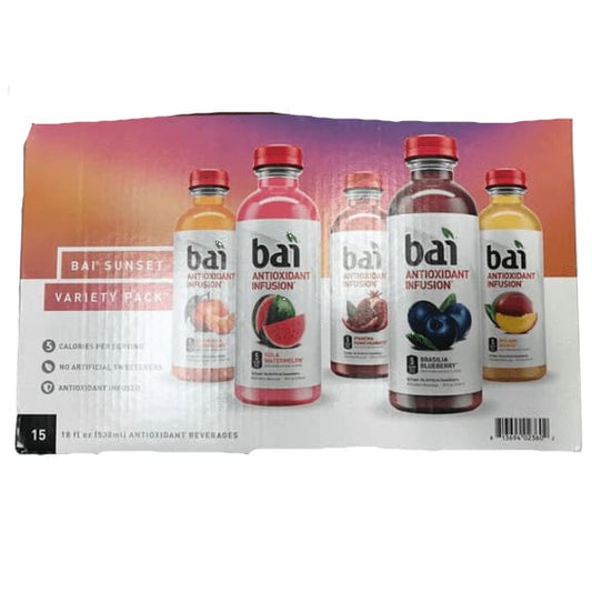 Bai Antioxidant Infusion Sunset Variety Pack, 15 ct./18 oz. - ShelHealth.Com