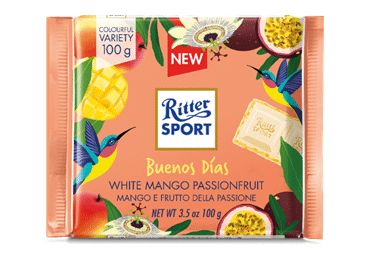 RITTER SPORT White Mango Passionfruit Chocolate 3.5 oz (100 g) - RITTER