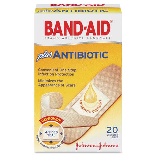 BAND-AID Antibiotic Adhesive Bandages Assorted Sizes 20/box - Janitorial & Sanitation - BAND-AID®