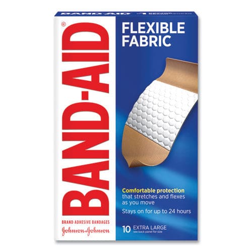 BAND-AID Flexible Fabric Extra Large Adhesive Bandages 1.75 X 4 10/box - Janitorial & Sanitation - BAND-AID®