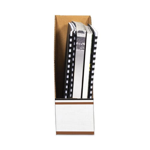 Bankers Box Corrugated Cardboard Magazine File 4 X 9 X 11.5 Wood Grain 12/carton - School Supplies - Bankers Box®