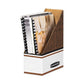 Bankers Box Corrugated Cardboard Magazine File 4 X 9 X 11.5 Wood Grain 12/carton - School Supplies - Bankers Box®