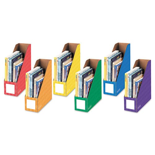 Bankers Box Extra-wide Cardboard Magazine File 4.25 X 11.38 X 12.88 Assorted 6/pack - School Supplies - Bankers Box®