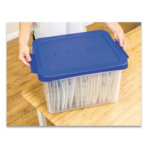 Bankers Box Heavy Duty Plastic File Storage Letter/legal Files 14 X 17.38 X 10.5 Clear/blue 2/pack - School Supplies - Bankers Box®