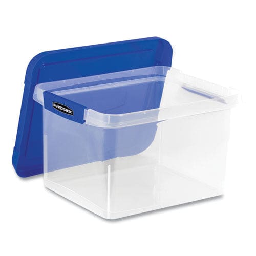 Bankers Box Heavy Duty Plastic File Storage Letter/legal Files 14 X 17.38 X 10.5 Clear/blue 2/pack - School Supplies - Bankers Box®