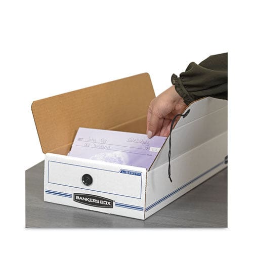 Bankers Box Liberty Check And Form Boxes 11 X 24 X 5 White/blue 12/carton - Office - Bankers Box®