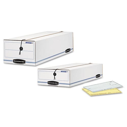 Bankers Box Liberty Check And Form Boxes 6.25 X 24 X 4.5 White/blue 12/carton - Office - Bankers Box®
