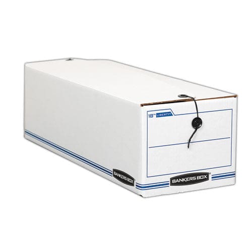 Bankers Box Liberty Check And Form Boxes 9.75 X 23.75 X 6.25 White/blue 12/carton - Office - Bankers Box®