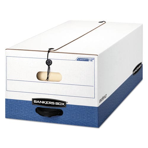 Bankers Box Liberty Heavy-duty Strength Storage Boxes Legal Files 15.25 X 24.13 X 10.75 White/blue 12/carton - School Supplies - Bankers