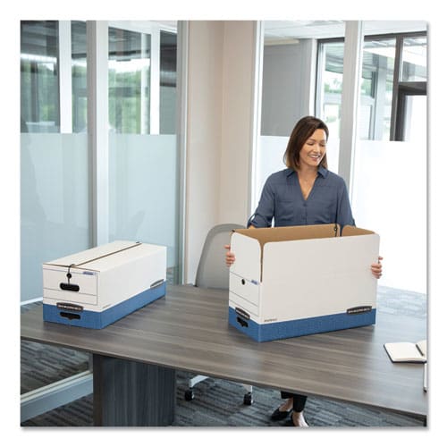 Bankers Box Liberty Heavy-duty Strength Storage Boxes Letter Files 12.25 X 24.13 X 10.75 White/blue 12/carton - School Supplies - Bankers