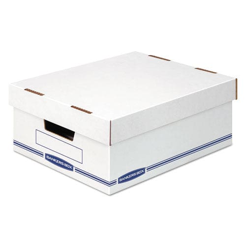 Bankers Box Organizer Storage Boxes Large 12.75 X 16.5 X 6.5 White/blue 12/carton - School Supplies - Bankers Box®