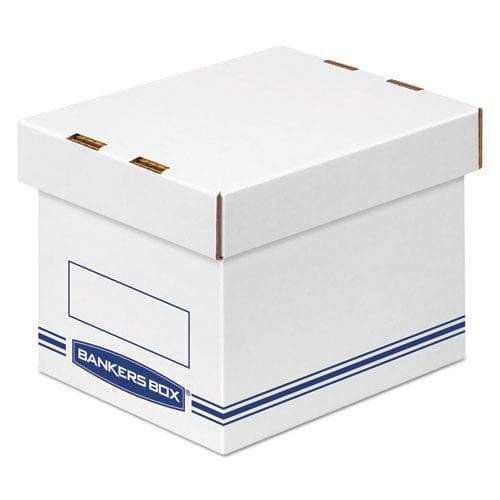 Bankers Box Organizer Storage Boxes Small 6.25 X 8.13 X 6.5 White/blue 12/carton - School Supplies - Bankers Box®