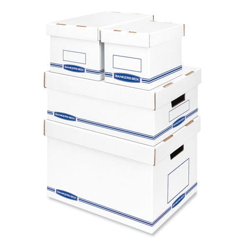 Bankers Box Organizer Storage Boxes X-large 12.75 X 16.5 X 10.5 White/blue 12/carton - School Supplies - Bankers Box®