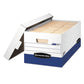 Bankers Box Presto Heavy-duty Storage Boxes Letter Files 13 X 25.38 X 10.5 White/blue 12/carton - School Supplies - Bankers Box®
