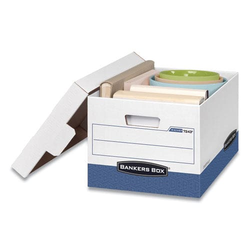 Bankers Box R-kive Heavy-duty Storage Boxes Letter/legal Files 12.75 X 16.5 X 10.38 White/blue 12/carton - School Supplies - Bankers Box®