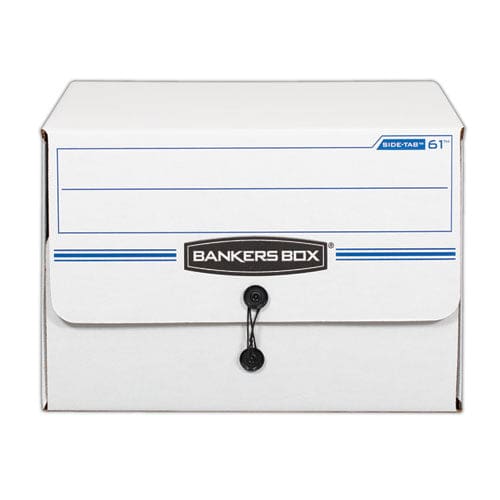 Bankers Box Side-tab Storage Boxes Letter Files White/blue 12/carton - School Supplies - Bankers Box®