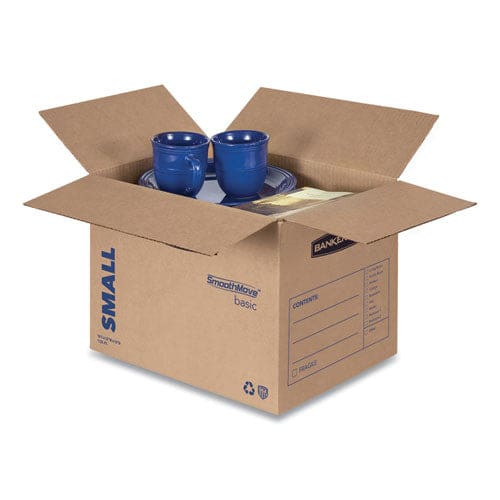 Bankers Box Smoothmove Basic Moving Boxes Regular Slotted Container (rsc) Small 12 X 16 X 12 Brown/blue 25/bundle - Office - Bankers Box®