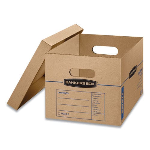Bankers Box Smoothmove Classic Moving/storage Boxes Half Slotted Container (hsc) Small 12 X 15 X 10 Brown/blue 20/carton - Office - Bankers