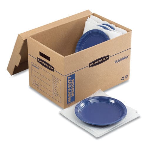 Bankers Box Smoothmove Kitchen Moving Kit With Dividers + Foam Half Slotted Container (hsc) Medium 12.25 X 18.5 X 12 Brown/blue - Office -