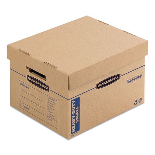 Bankers Box Smoothmove Maximum Strength Moving Boxes Half Slotted Container (hsc) Small 15 X 15 X 12 Brown/blue 8/pack - Office - Bankers