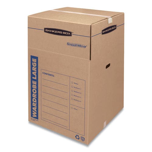 Bankers Box Smoothmove Wardrobe Box Regular Slotted Container (rsc) 24 X 24 X 40 Brown/blue 3/carton - Office - Bankers Box®