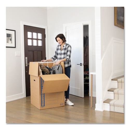 Bankers Box Smoothmove Wardrobe Box Regular Slotted Container (rsc) 24 X 24 X 40 Brown/blue 3/carton - Office - Bankers Box®