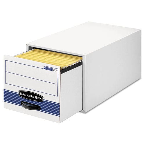 Bankers Box Stor/drawer Steel Plus Extra Space-savings Storage Drawers Legal Files 17 X 25.5 X 11.5 White/blue 6/carton - School Supplies -