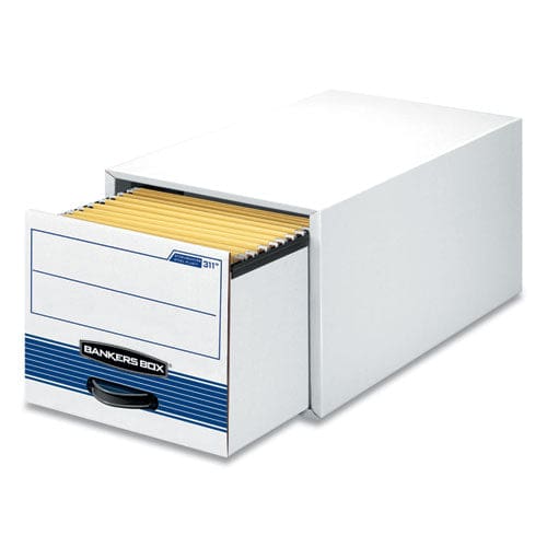 Bankers Box Stor/drawer Steel Plus Extra Space-savings Storage Drawers Letter Files 10.5 X 25.25 X 6.5 White/blue 12/carton - School