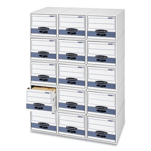 Bankers Box Stor/drawer Steel Plus Extra Space-savings Storage Drawers Letter Files 14 X 25.5 X 11.5 White/blue 6/carton - School Supplies -