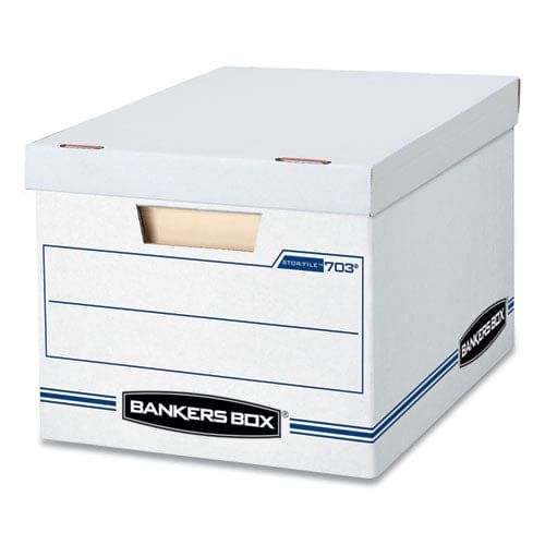 Bankers Box Stor/file Basic-duty Storage Boxes Letter/legal Files 12.5 X 16.25 X 10.5 White/blue 12/carton - School Supplies - Bankers Box®