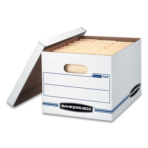 Bankers Box Stor/file Basic-duty Storage Boxes Letter/legal Files 12.5 X 16.25 X 10.5 White/blue 12/carton - School Supplies - Bankers Box®