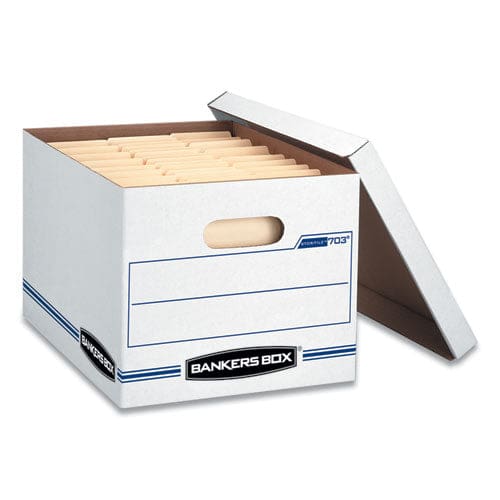 Bankers Box Stor/file Basic-duty Storage Boxes Letter/legal Files 12.5 X 16.25 X 10.5 White/blue 4/carton - School Supplies - Bankers Box®