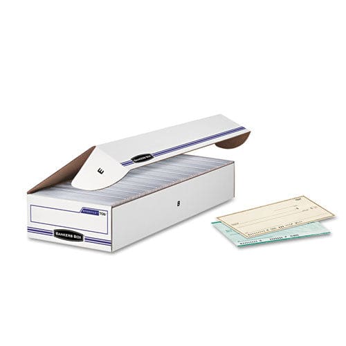 Bankers Box Stor/file Check Boxes 9.25 X 25 X 4.13 White/blue 12/carton - Office - Bankers Box®