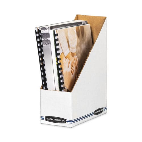 Bankers Box Stor/file Corrugated Magazine File 4 X 9.25 X 11.75 White 12/carton - School Supplies - Bankers Box®