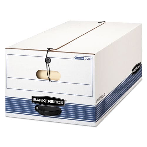 Bankers Box Stor/file Medium-duty Strength Storage Boxes Legal Files 15.25 X 19.75 X 10.75 White/blue 4/carton - School Supplies - Bankers