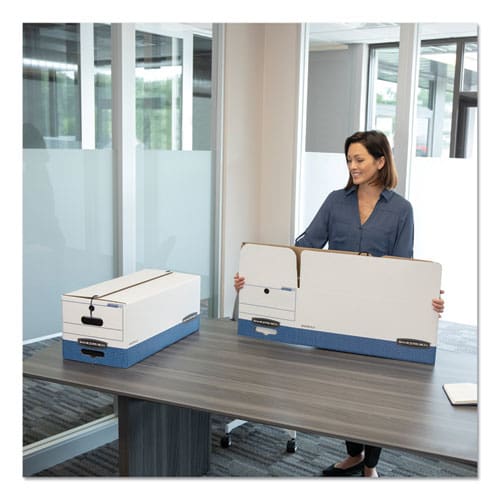 Bankers Box Stor/file Medium-duty Strength Storage Boxes Letter Files 12.25 X 24.13 X 10.75 White/blue 12/carton - School Supplies - Bankers
