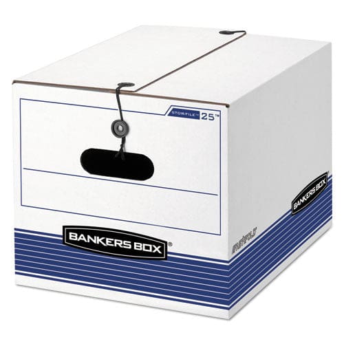 Bankers Box Stor/file Medium-duty Strength Storage Boxes Letter/legal Files 12.25 X 16 X 11 White/blue 4/carton - School Supplies - Bankers